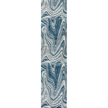 Eleni Contemporary Glam Abstract Marble Area Rug